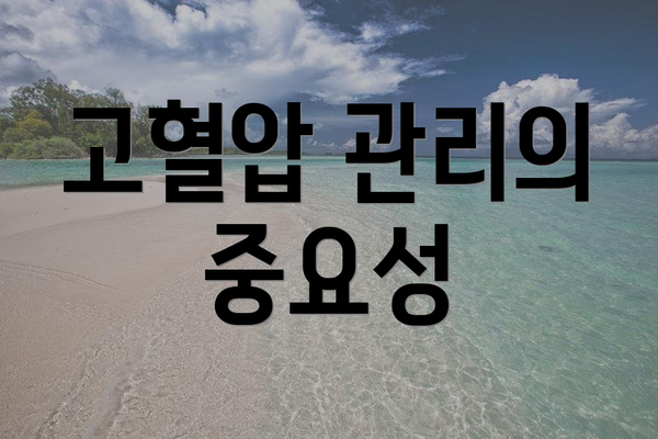 고혈압 관리의 중요성