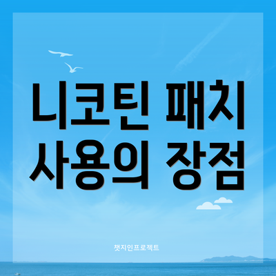 니코틴 패치 사용의 장점