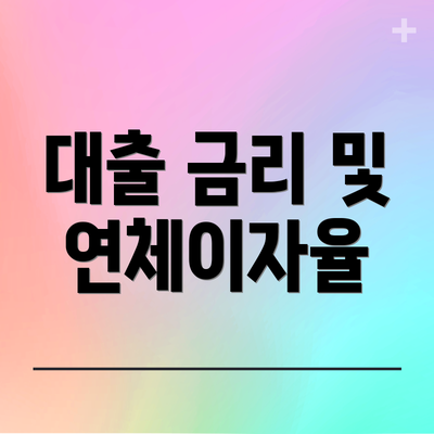 대출 금리 및 연체이자율