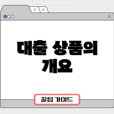 대출 상품의 개요