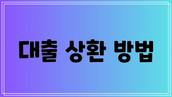 대출 상환 방법
