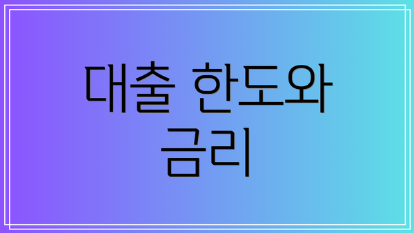 대출 한도와 금리