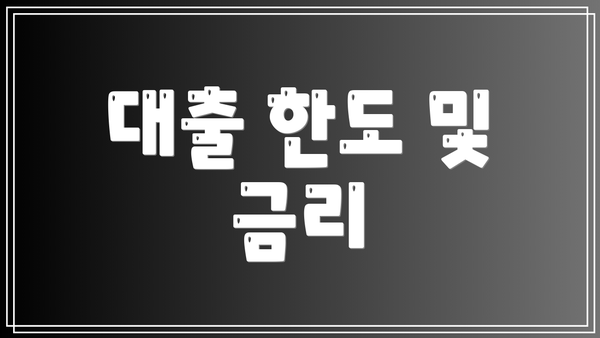 대출 한도 및 금리