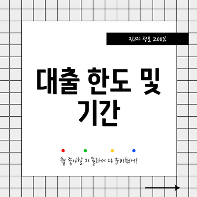 대출 한도 및 기간