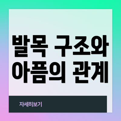 발목 구조와 아픔의 관계