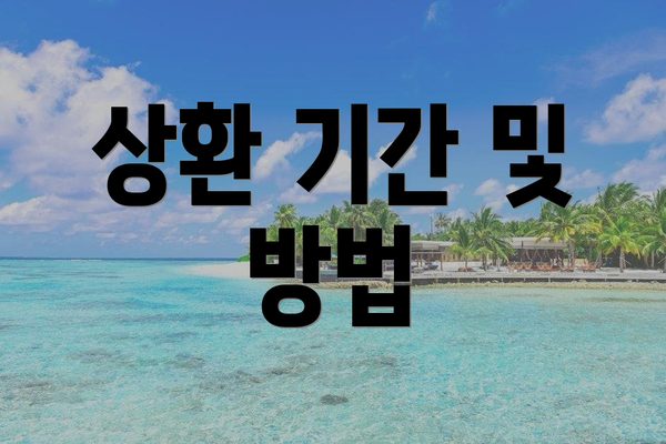상환 기간 및 방법