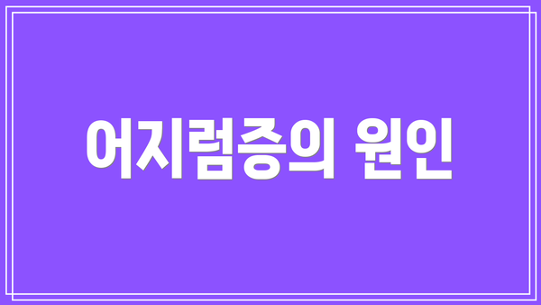 어지럼증의 원인