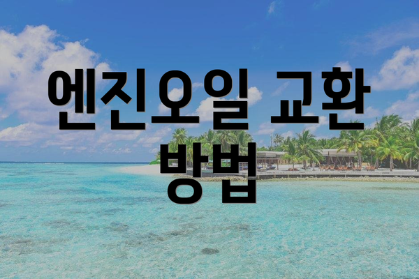 엔진오일 교환 방법