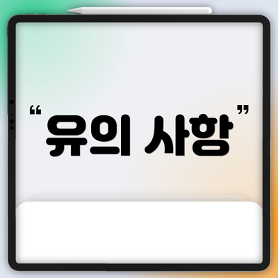 유의 사항