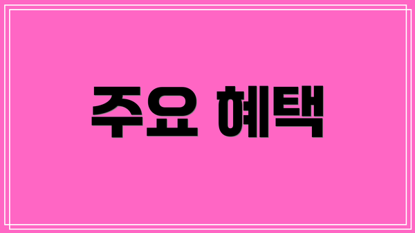 주요 혜택