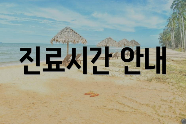 진료시간 안내
