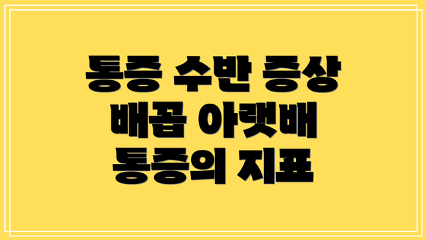 통증 수반 증상 배꼽 아랫배 통증의 지표
