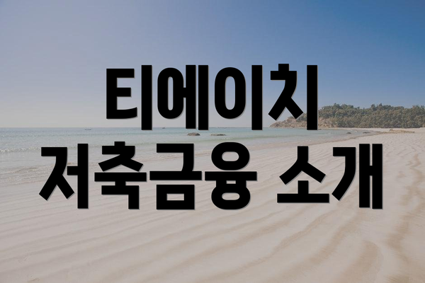티에이치 저축금융 소개