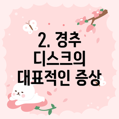 2. 경추 디스크의 대표적인 증상