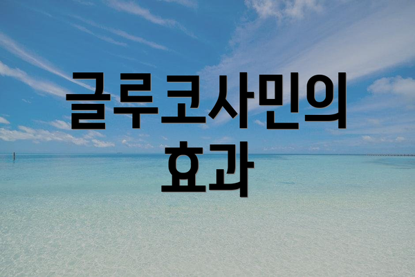 글루코사민의 효과