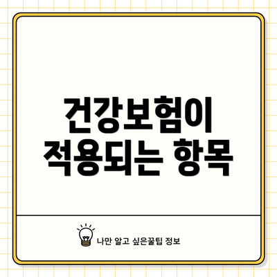 건강보험이 적용되는 항목