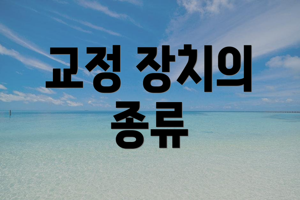 교정 장치의 종류