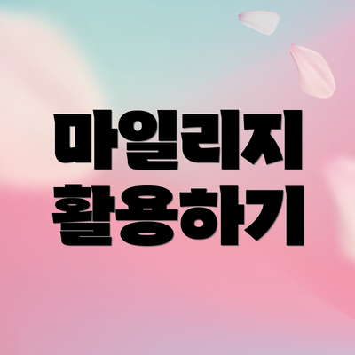 마일리지 활용하기