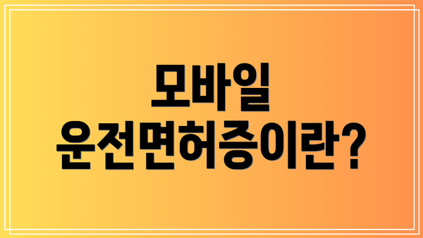 모바일 운전면허증이란?