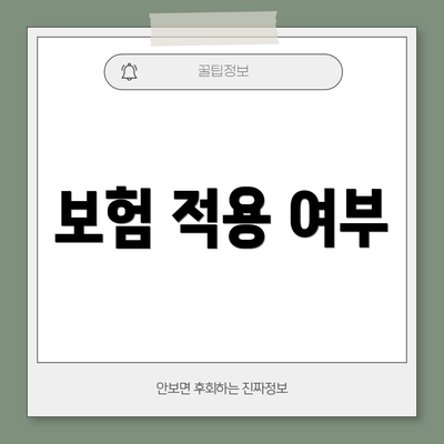 보험 적용 여부