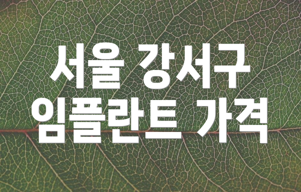 서울 강서구 임플란트 가격