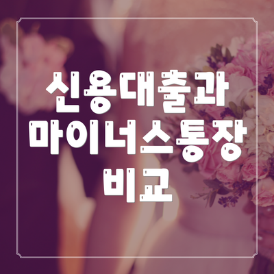 신용대출과 마이너스통장 비교