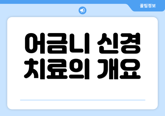 어금니 신경 치료의 개요