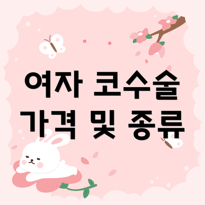 여자 코수술 가격 및 종류