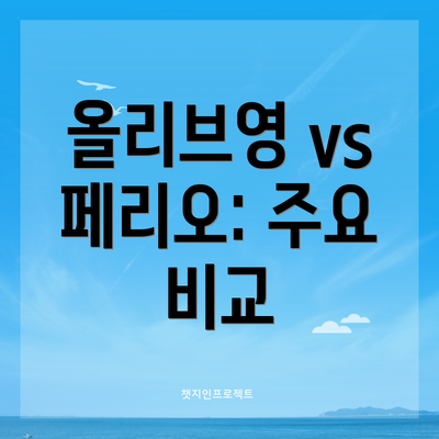 올리브영 vs 페리오: 주요 비교