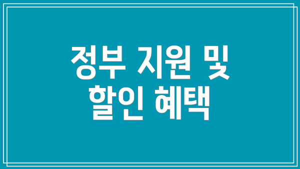 정부 지원 및 할인 혜택
