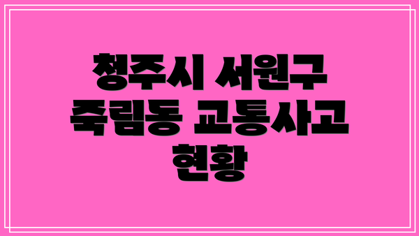 청주시 서원구 죽림동 교통사고 현황