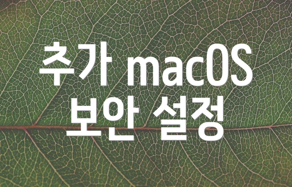 추가 macOS 보안 설정