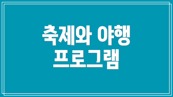 축제와 야행 프로그램