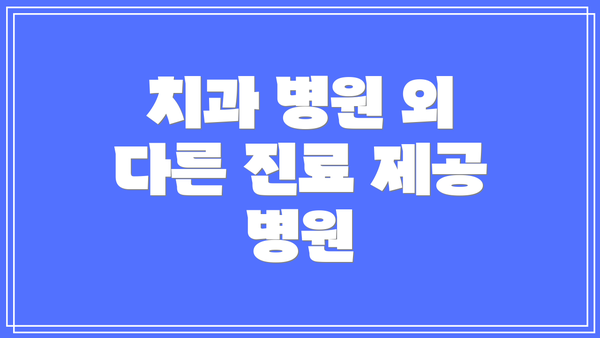 치과 병원 외 다른 진료 제공 병원