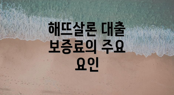 해뜨살론 대출 보증료의 주요 요인