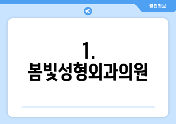 1. 봄빛성형외과의원