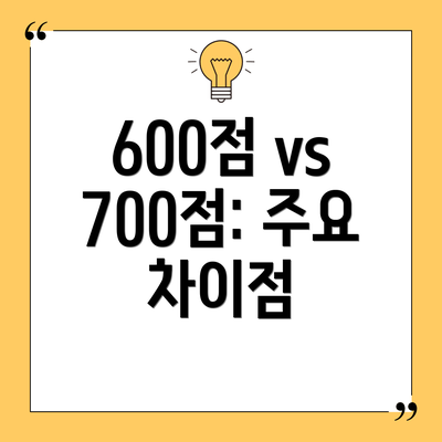 600점 vs 700점: 주요 차이점