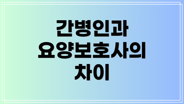 간병인과 요양보호사의 차이