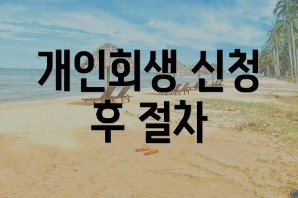 개인회생 신청 후 절차