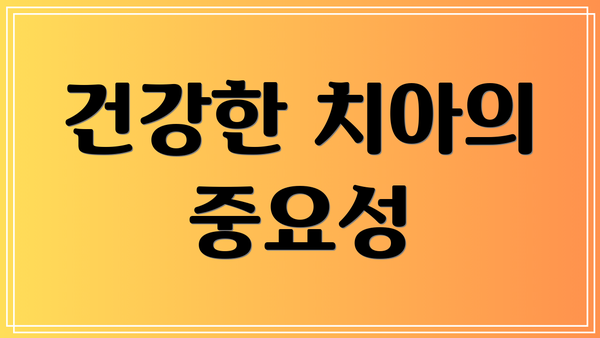 건강한 치아의 중요성