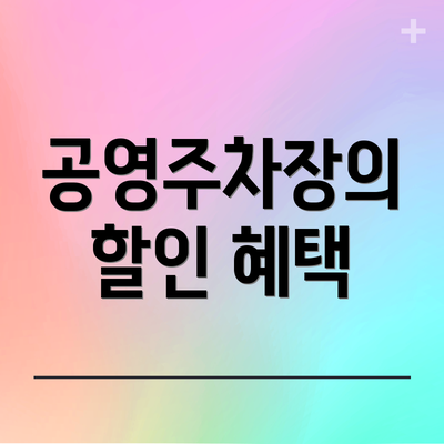 공영주차장의 할인 혜택