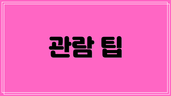 관람 팁