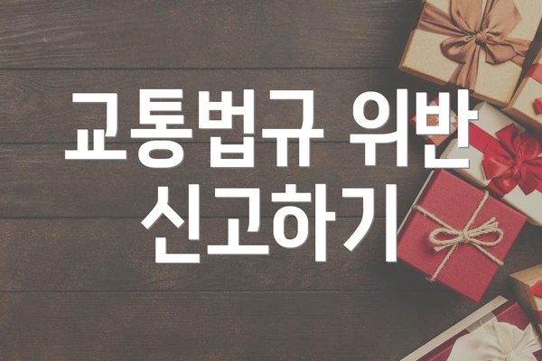 교통법규 위반 신고하기