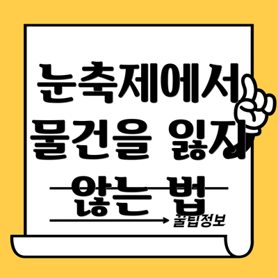 눈축제에서 물건을 잃지 않는 법