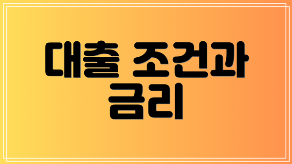 대출 조건과 금리