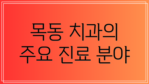 목동 치과의 주요 진료 분야