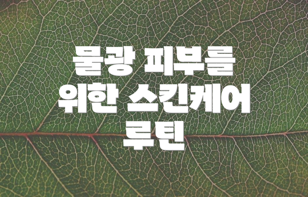 물광 피부를 위한 스킨케어 루틴