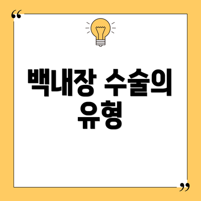 백내장 수술의 유형