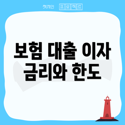 보험 대출 이자 금리와 한도
