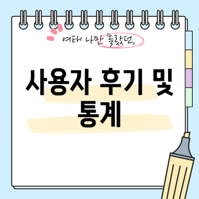 사용자 후기 및 통계